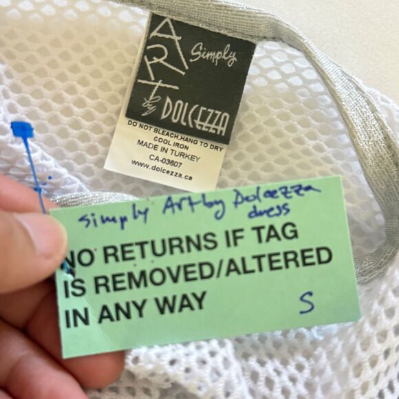 Simply Art by Dolcezza Sleeveless Sm Dress Artsy Watercolor Mesh Yoke Stretch - Picture 7 of 11